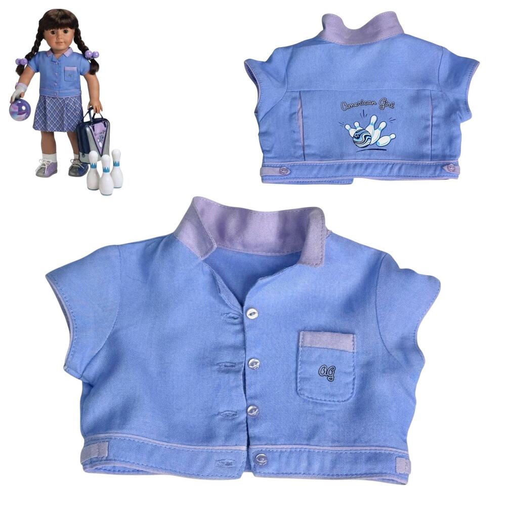 American Girl Doll Shirt Bowling Alley Party Outfit Accessory Blue Purple Top